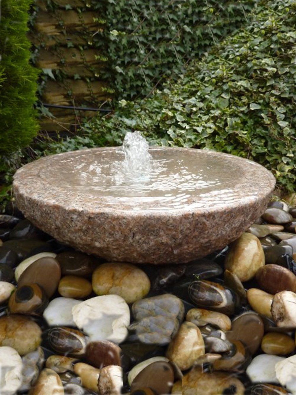 Four Bowl Textured Granite Water Feature - WaterFeatures.com