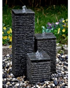 Black Limestone Columns Water Feature