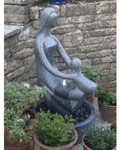 Granite Mother Embracing Child Water Feature