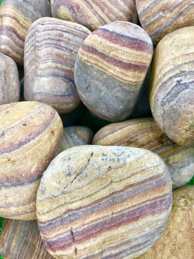 40kg Rainbow Sandstone Tumbled Pebbles Approx 5-8cm