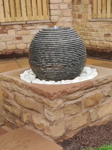 45cm Cascading Limestone Sphere