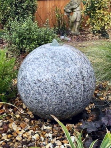 40cm Polished Granite  Sphere Water Feature