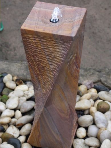 Rainbow Drilled Twisted Column Water Feature