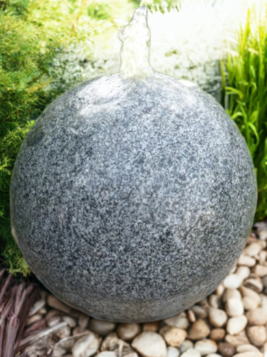 35cm Flamed Grey Granite Sphere Water Feature Kit 