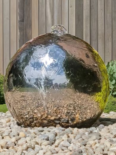 45cm Steel Sphere Water Feature