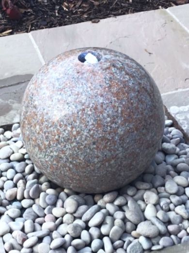 40cm Pinky Granite Sphere Water Feature Kit 